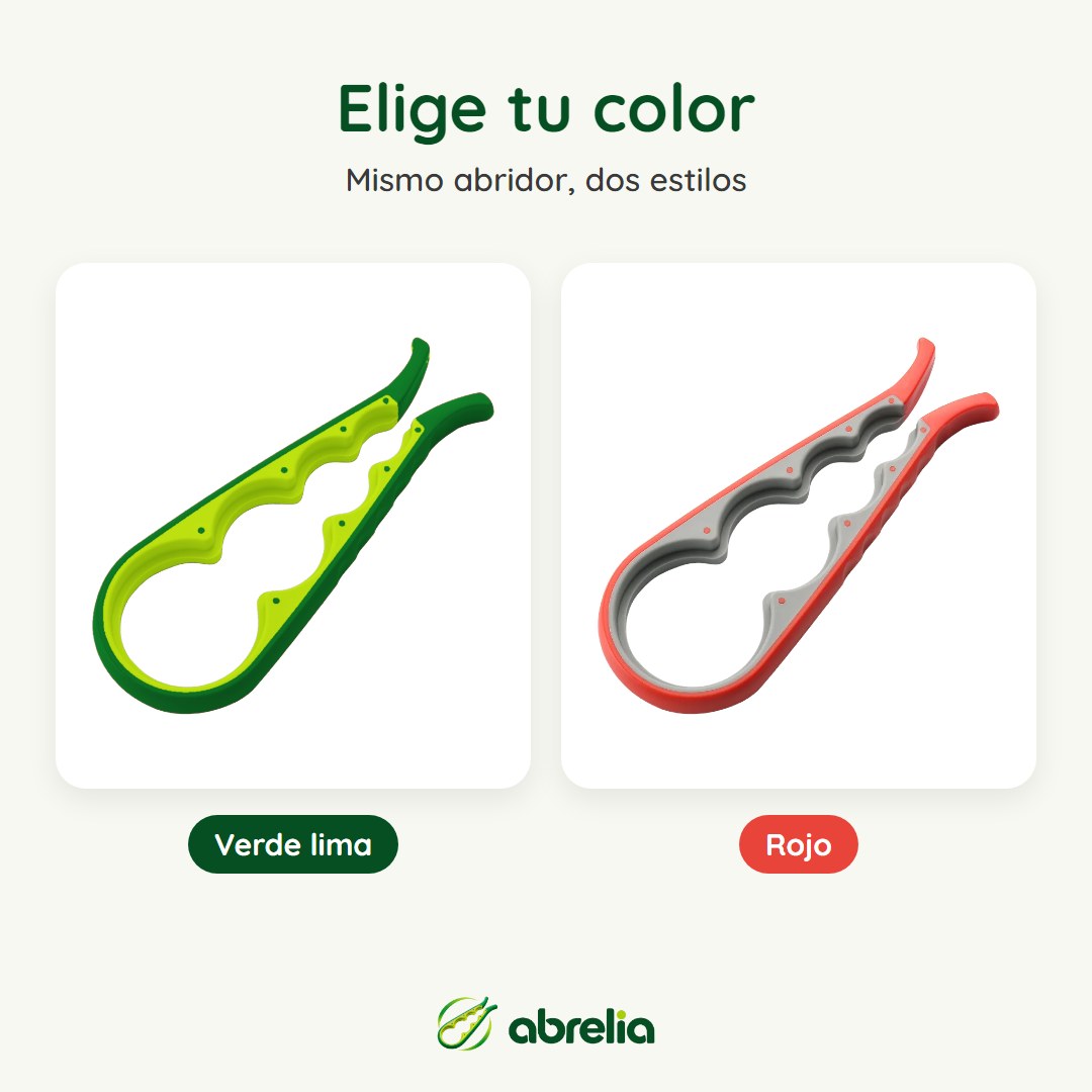 Abrelia en verde lima y en rojo