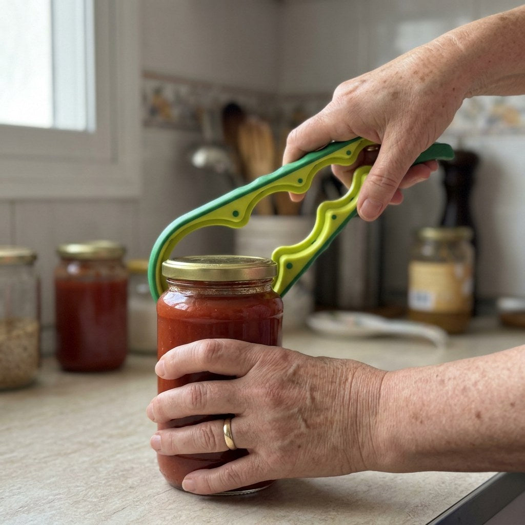 Abriendo un bote de tomate con Abrelia