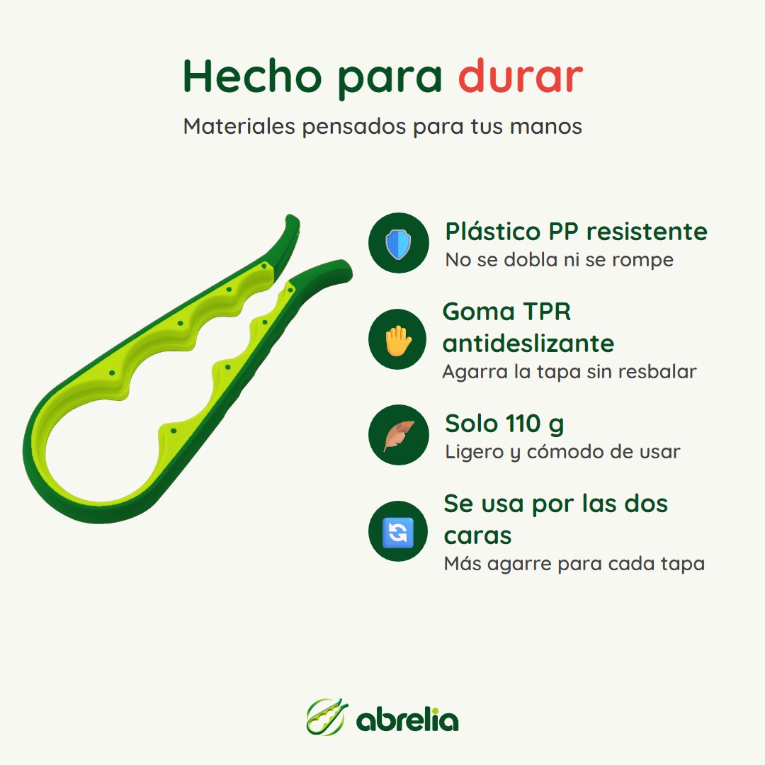 Material del abridor Abrelia